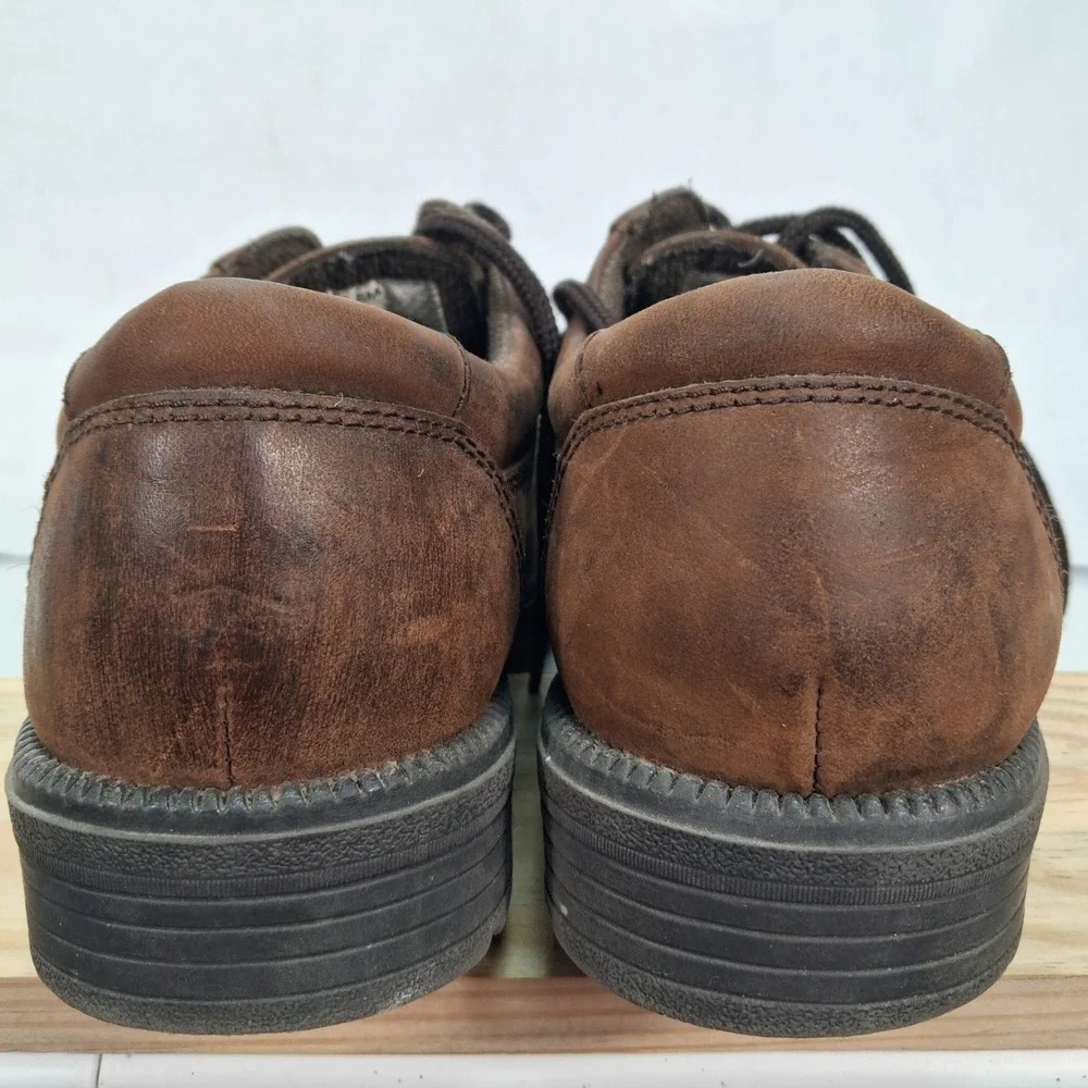 Dockers Oxford Shoes Mens 8.5M 090-92008 Brown Leather Cap Toe Lace Up Good